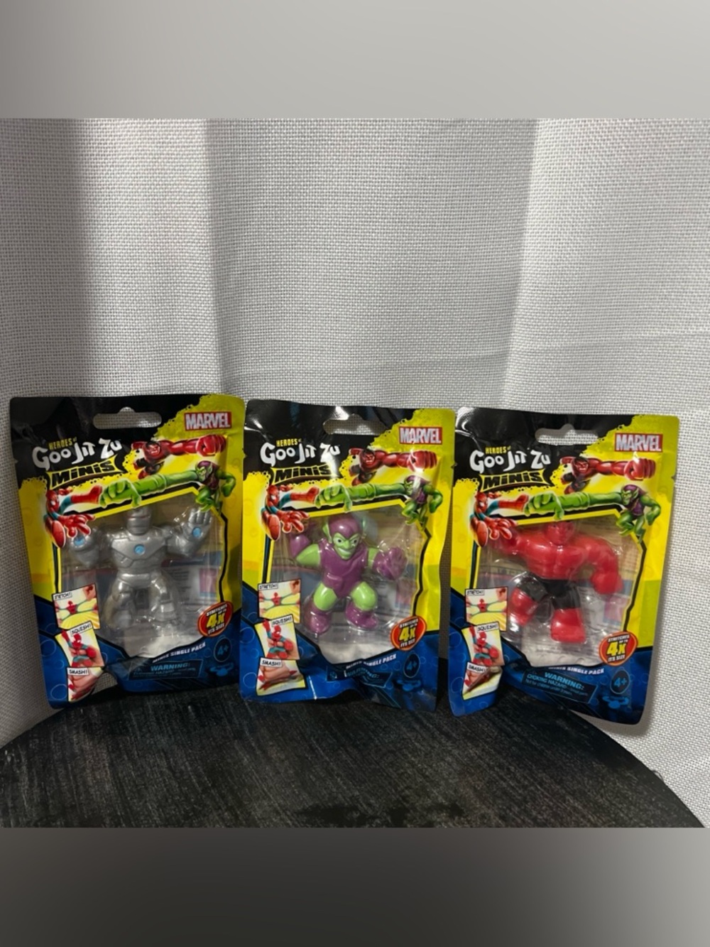 Heroes of Goo Jit Zu Minis Marvel 3 Pack - Hulk War Machine Squish Stretch